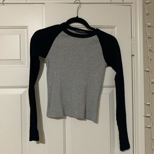 fitted brandy long sleeve ribbed top